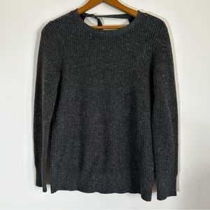 3/$25 American Eagle Outfitters Women's Sweater XS Gray Long Sleeve Open Back